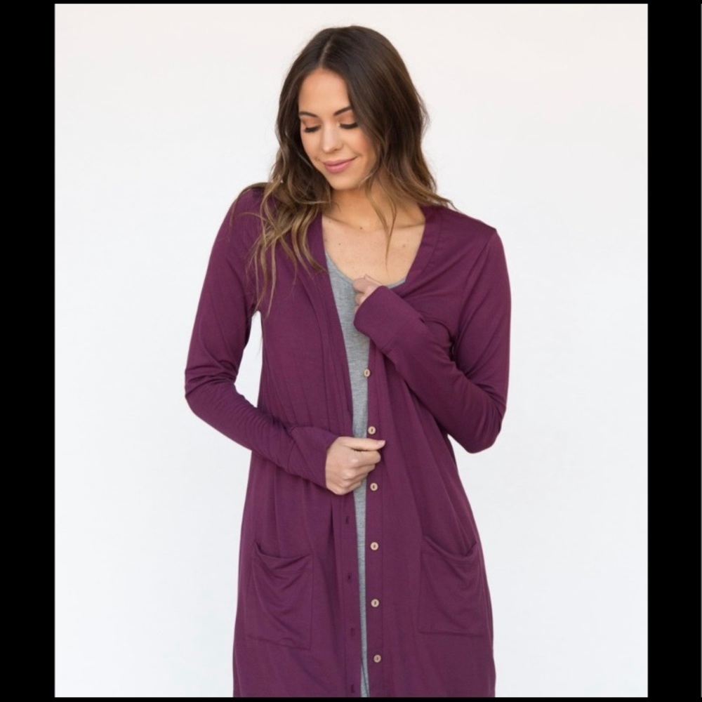 Agnes & Dora Favorite Cardi- Plum